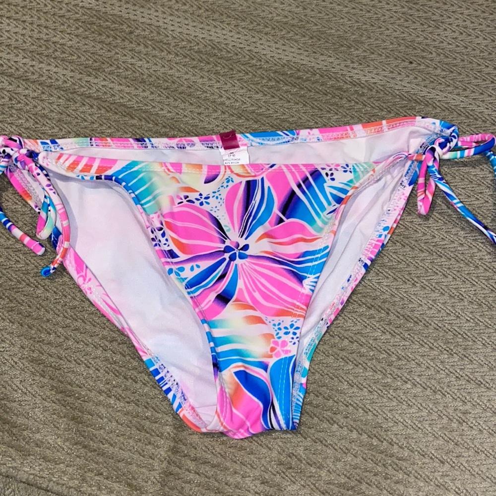 OP bikini bottom Sz M (7-9) drawstring sides bathing suit